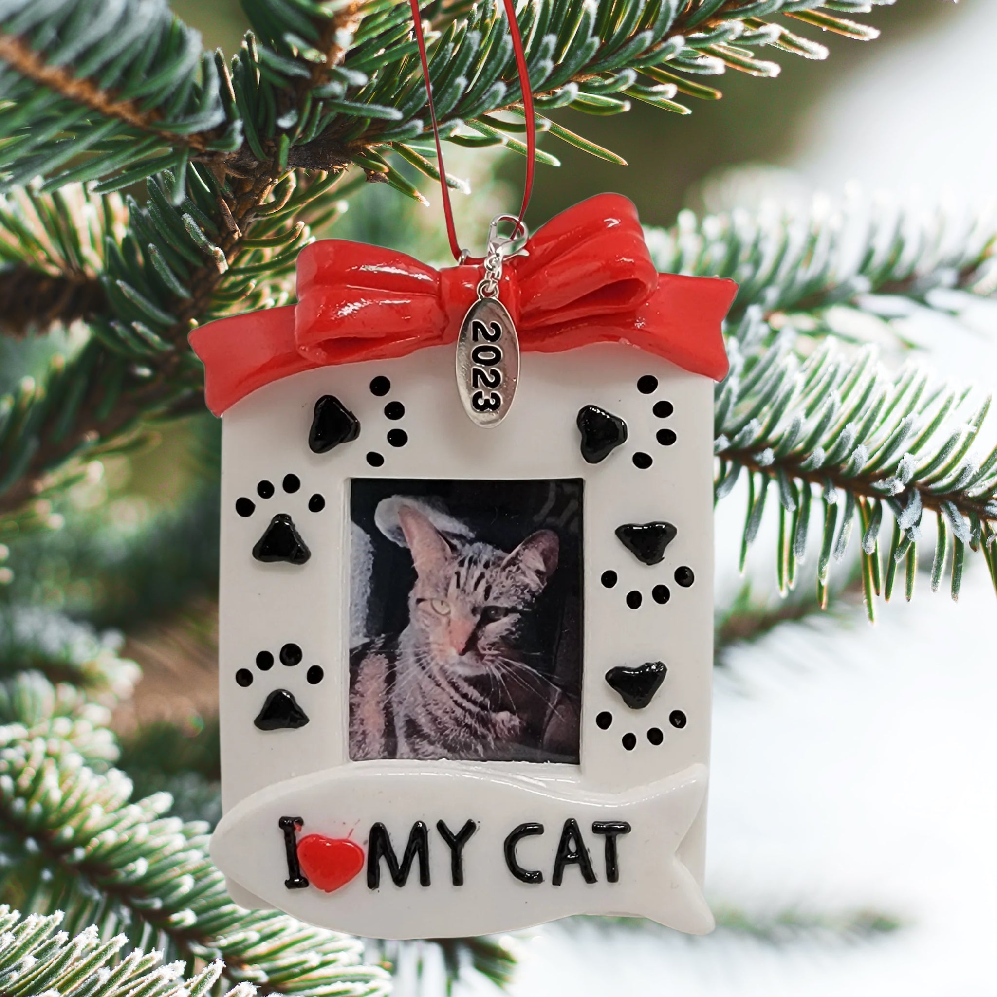 I Love My Cat Photo Frame Ornament