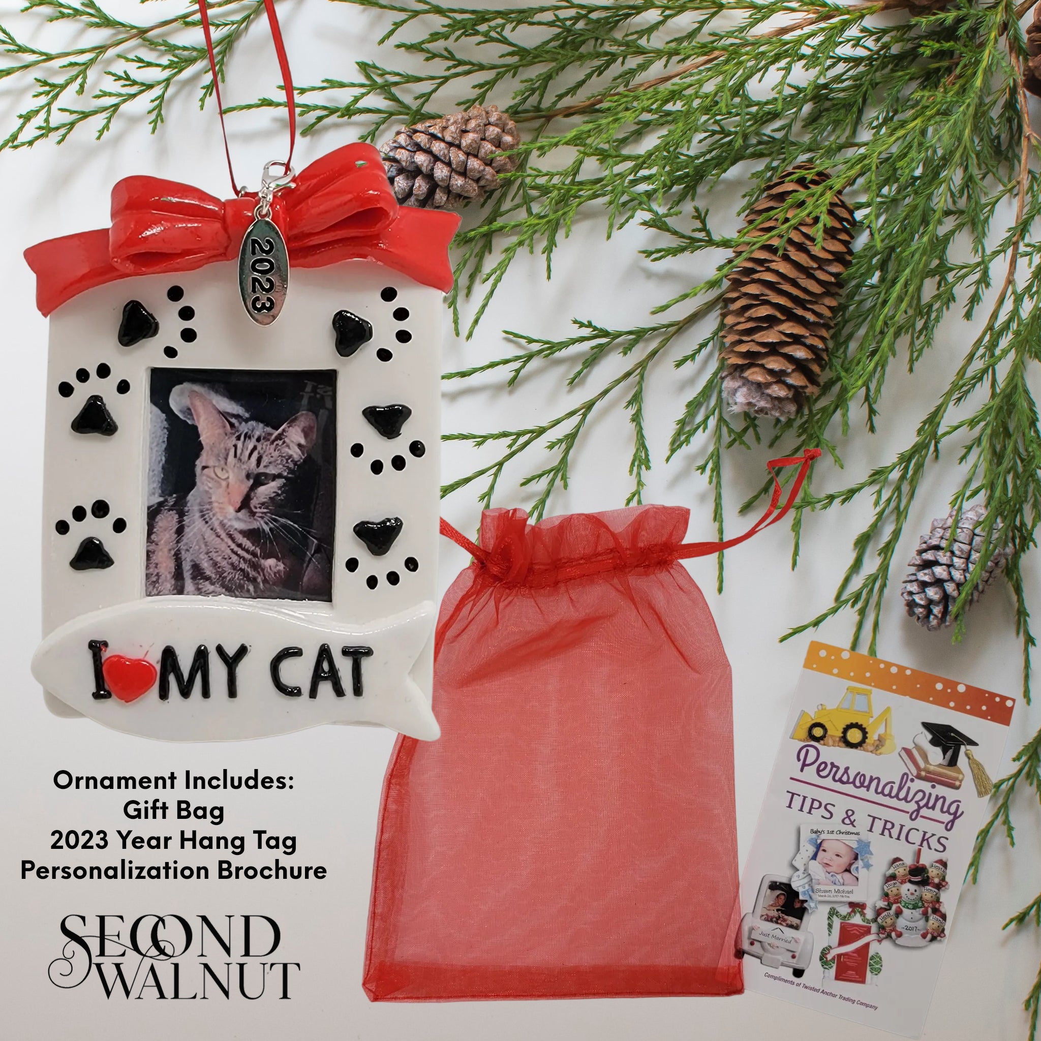 I Love My Cat Photo Frame Ornament