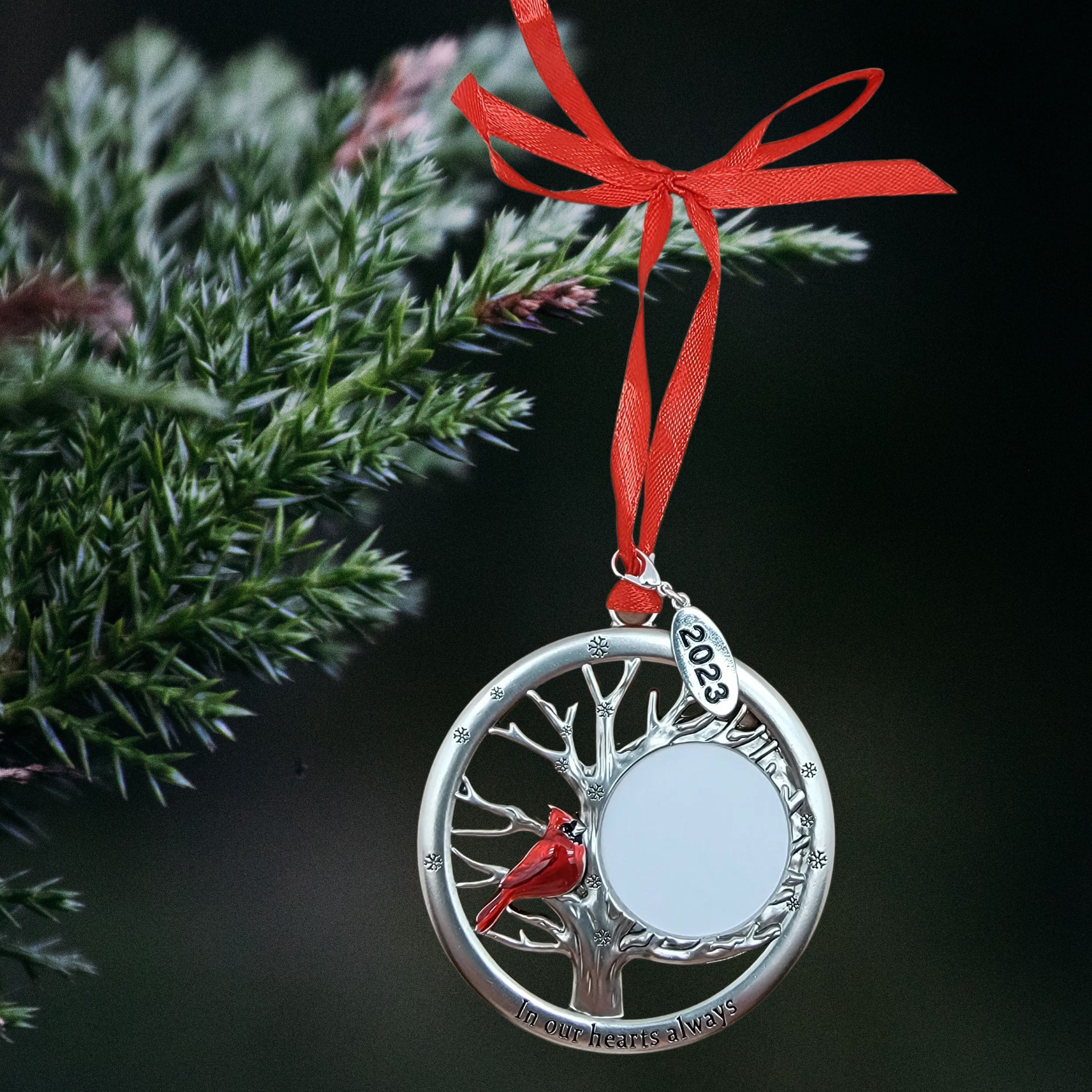 Memorial Photo Frame Ornament - In Our Hearts Always