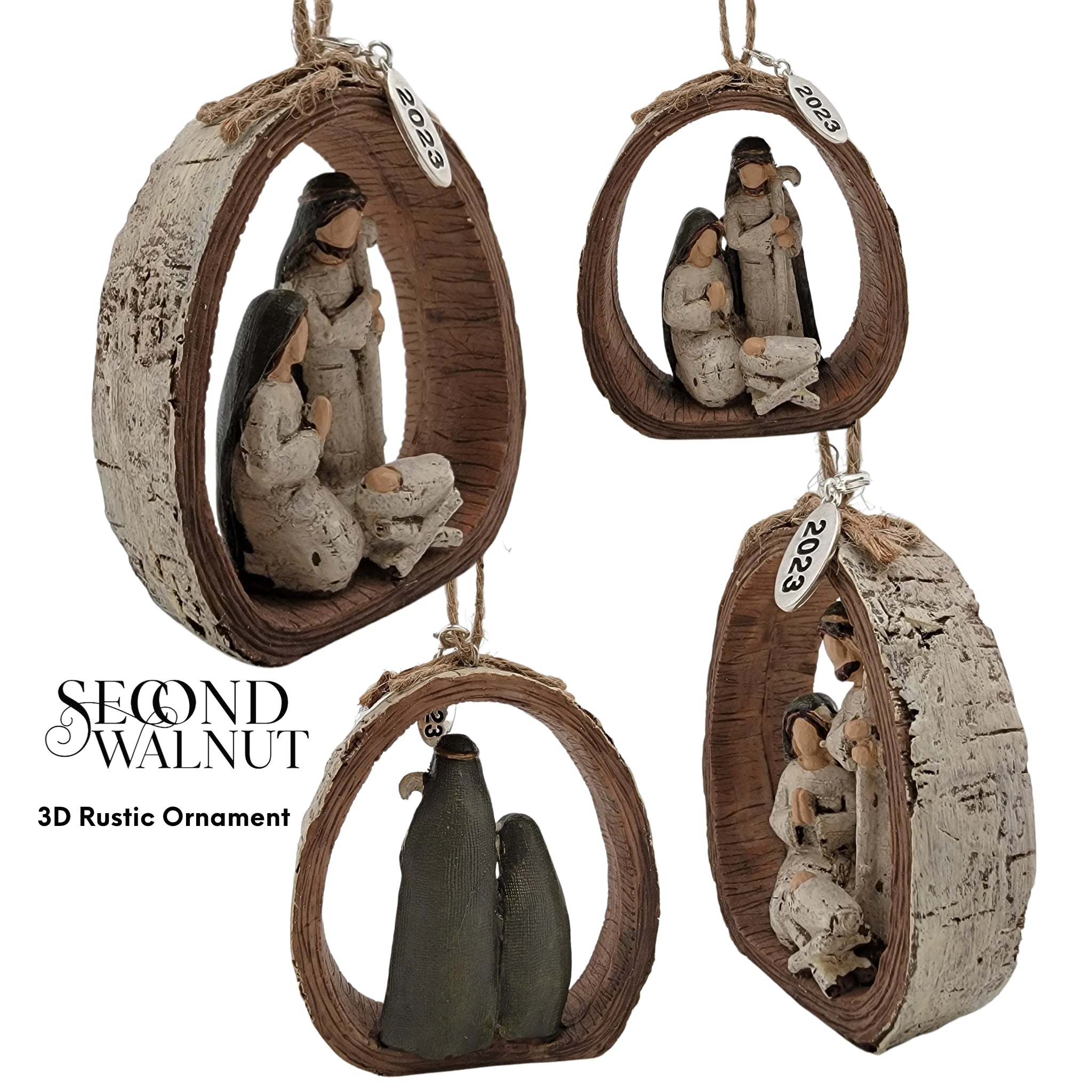 Rustic Nativity Ornament