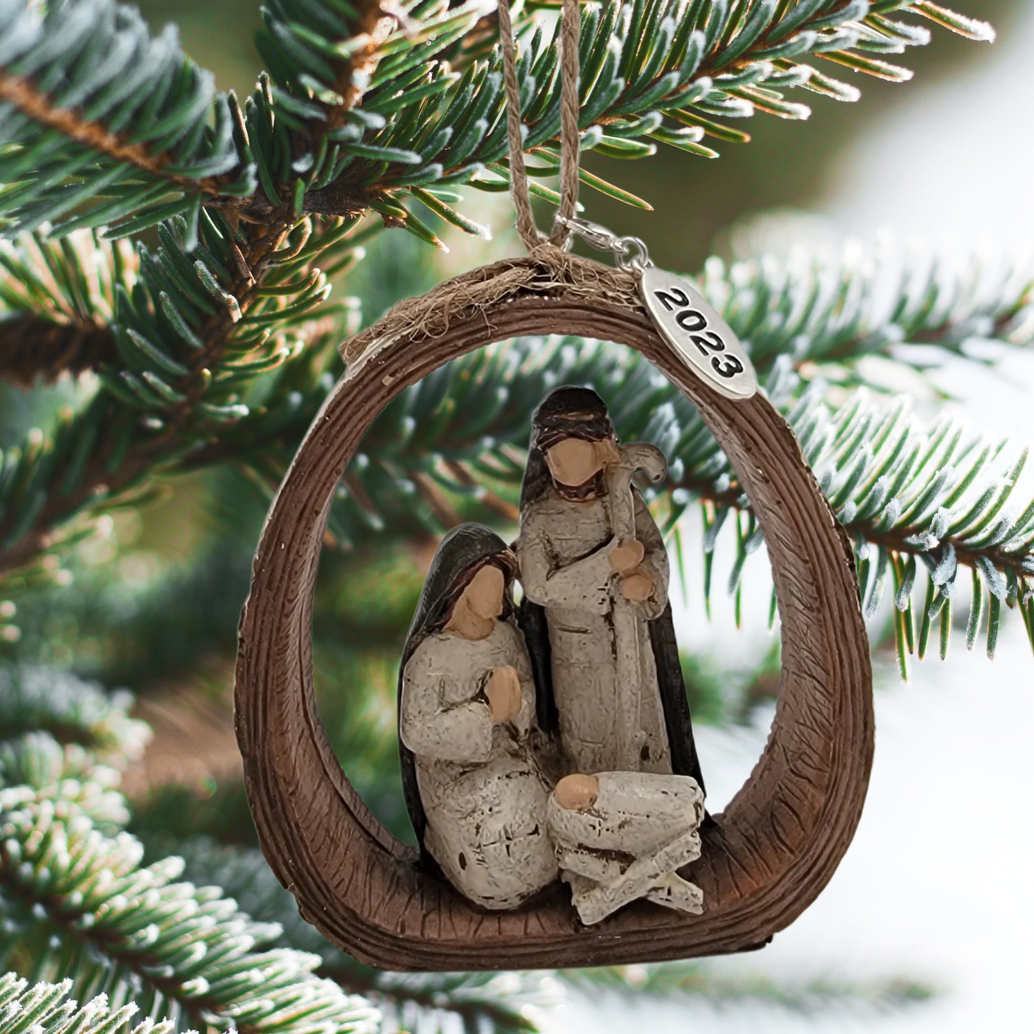 Rustic Nativity Ornament
