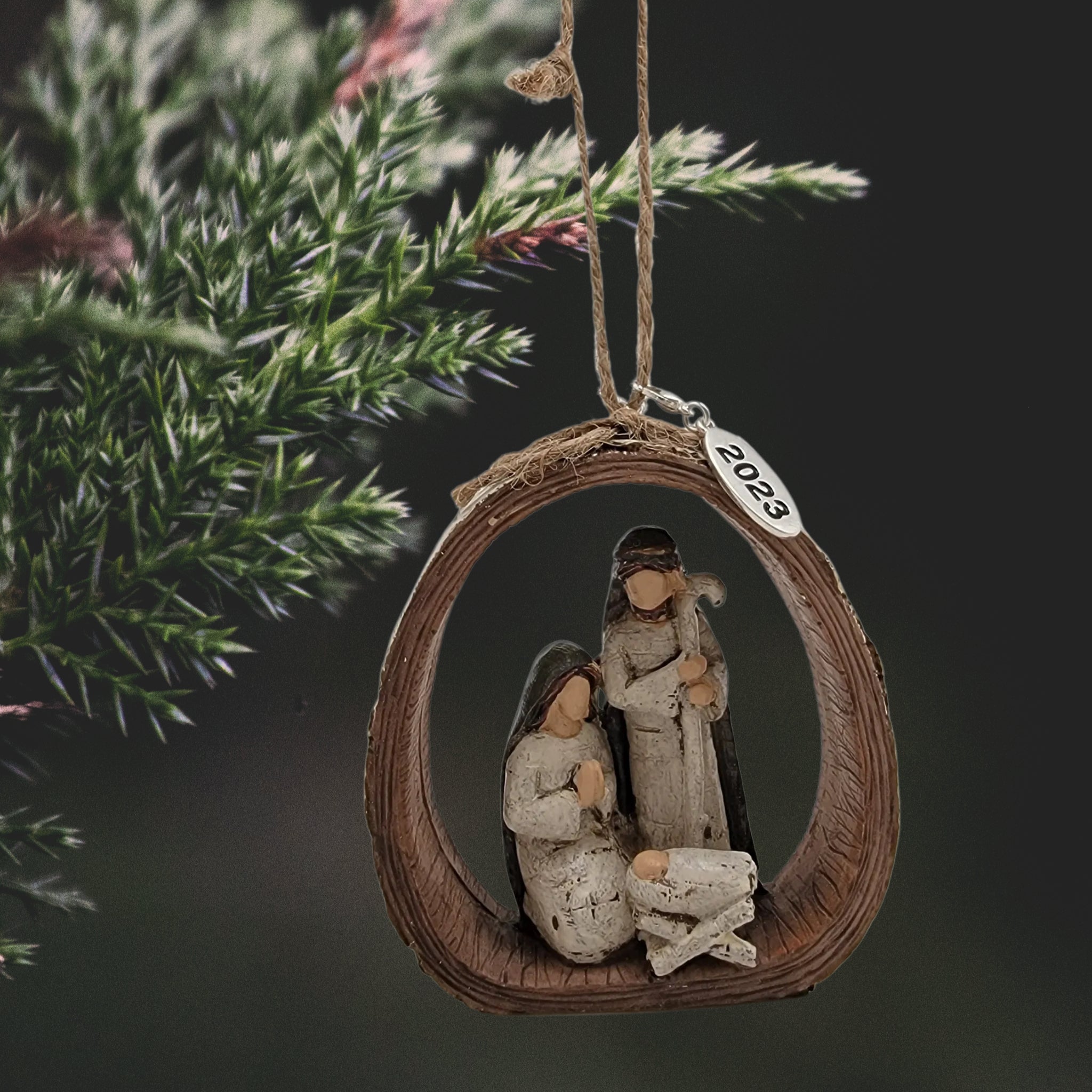 Rustic Nativity Ornament