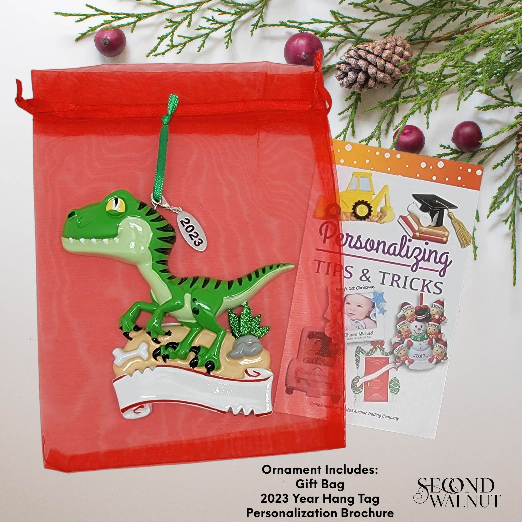 Dinosaur Velociraptor Ornament