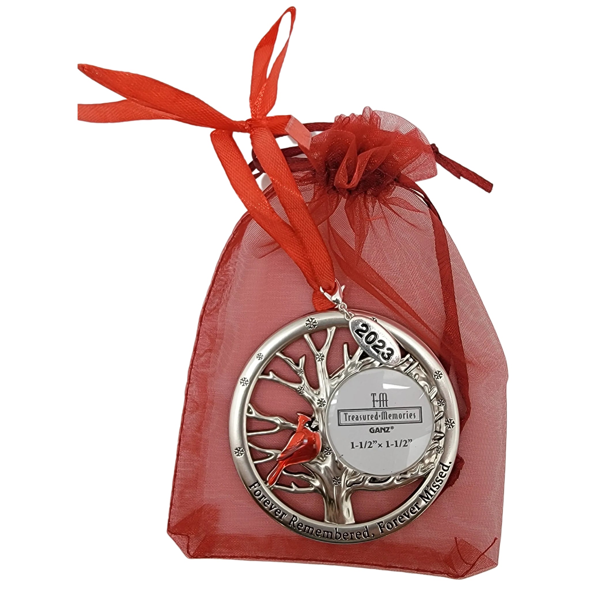 Memorial Photo Frame Ornament - Forever Remembered Forever Missed