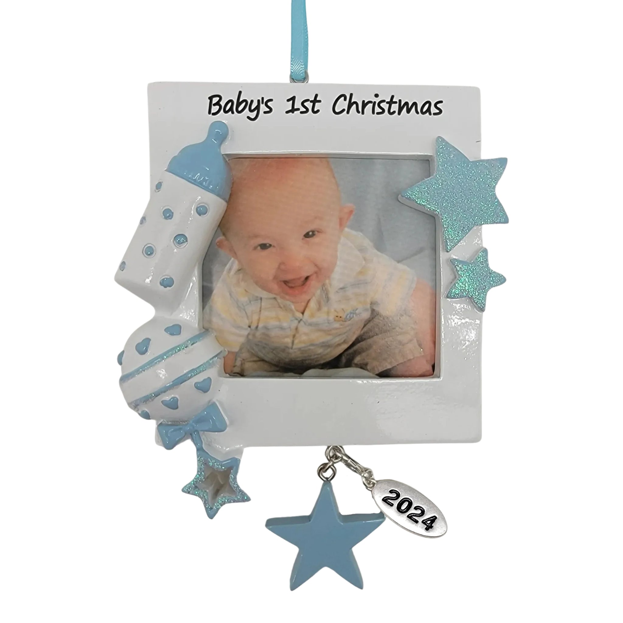 Baby Boy Photo Frame Baby's First Christmas Ornament