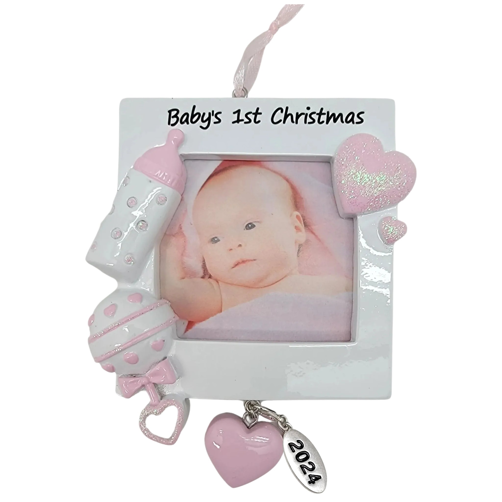 Baby Girl Photo Frame Baby's First Christmas Ornament