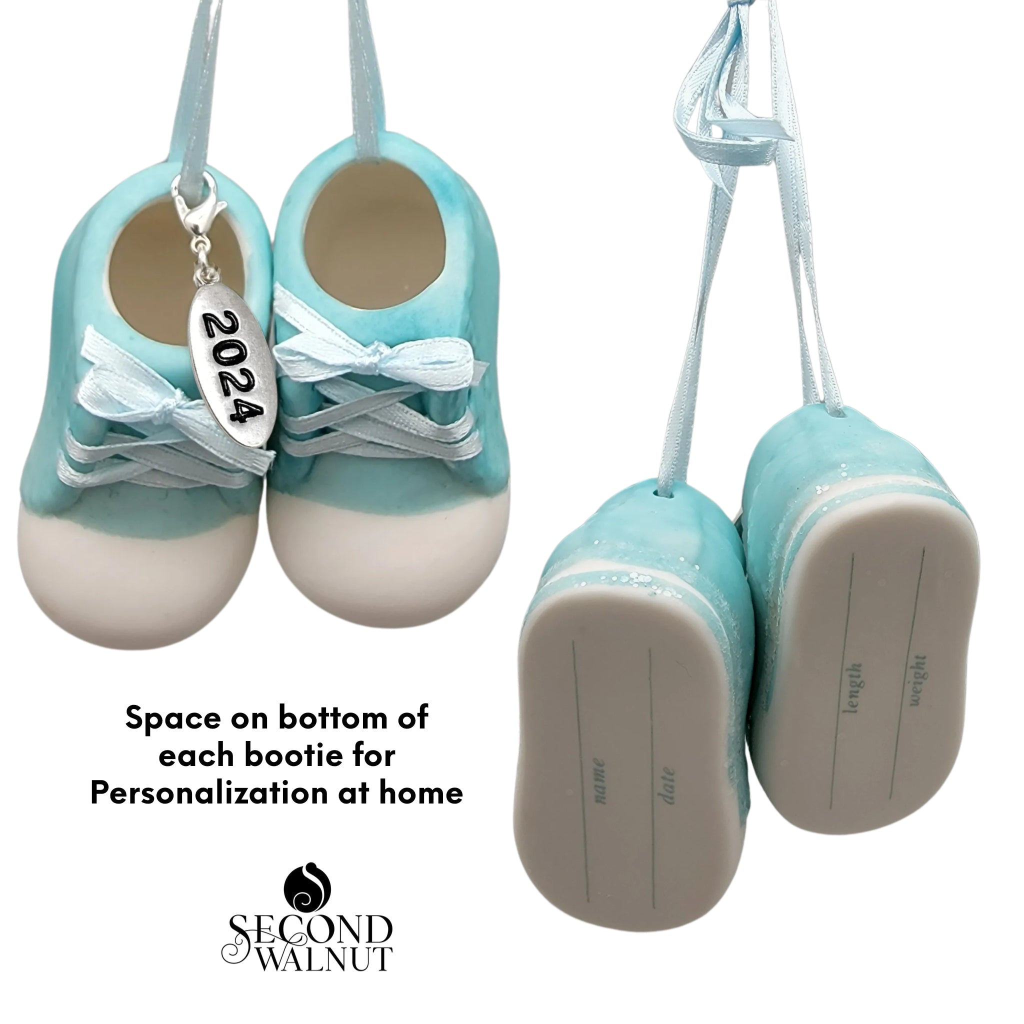Baby Boy Booties Ornament