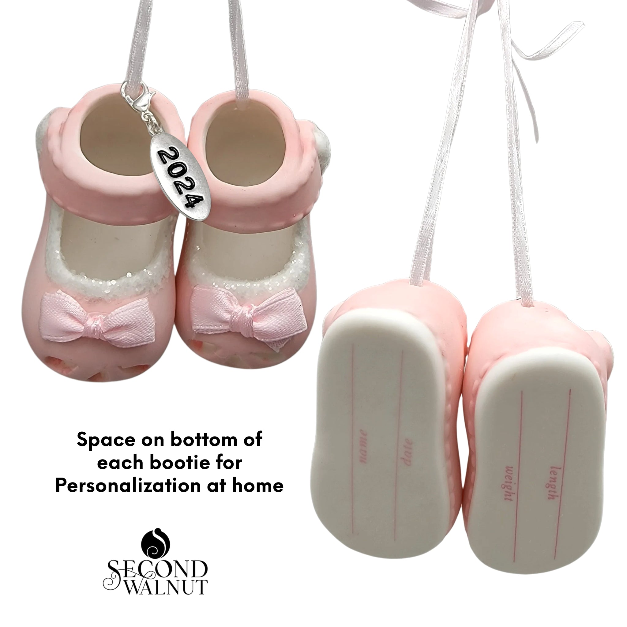 Baby Girl Booties Ornament