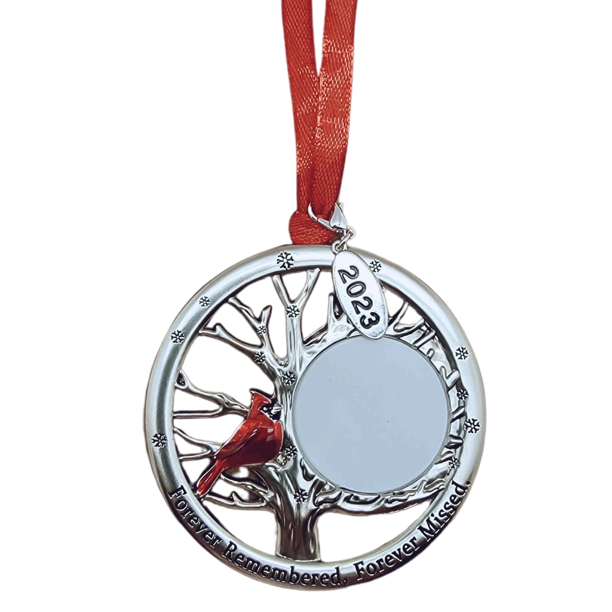 Memorial Photo Frame Ornament - Forever Remembered Forever Missed